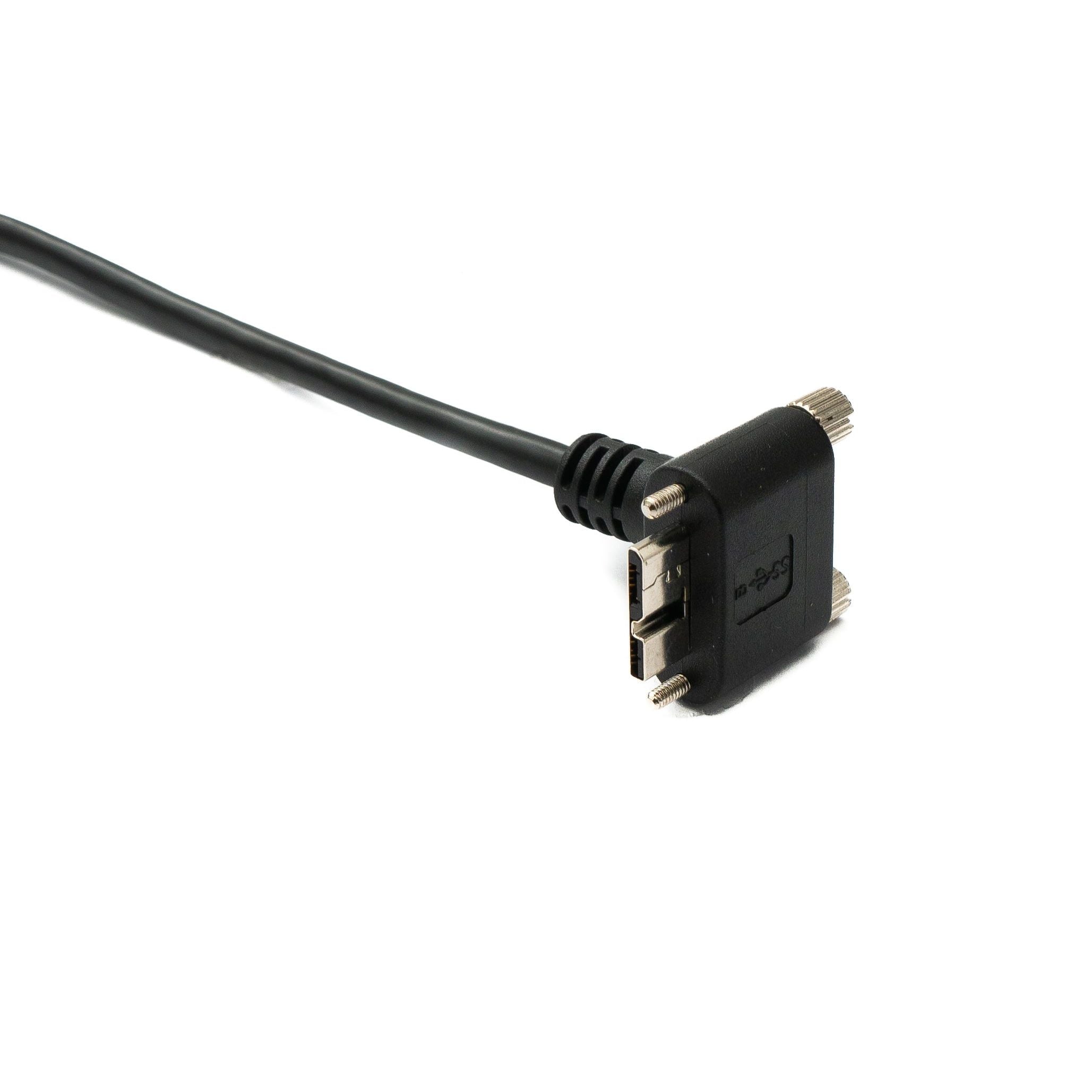 SYSTEM-S USB Micro B Zu USB Typ C 3.1 Up Angled Panel Mount Kabel 100 cm SuperSpeed 5 Gbps