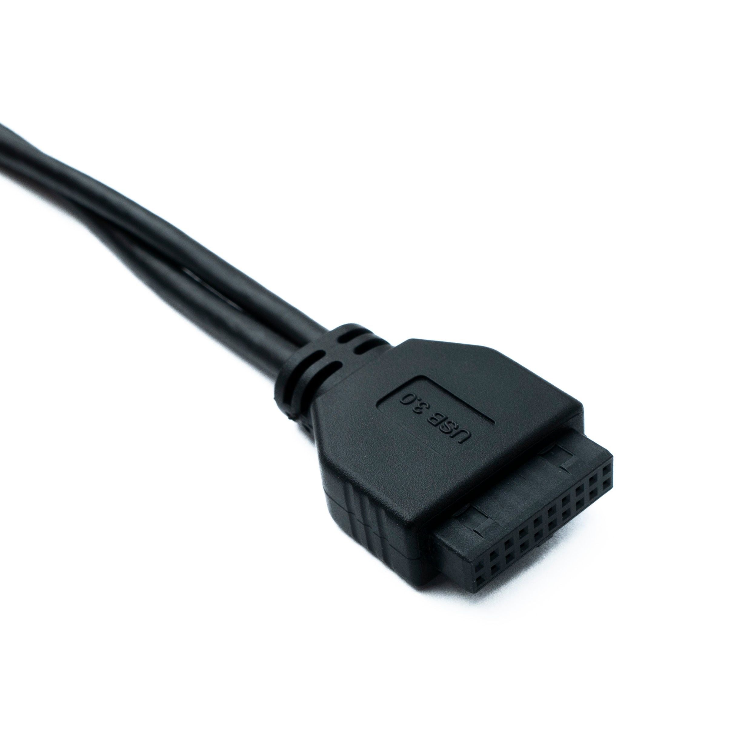 SYSTEM-S USB 3.0 Y Kabel 19-Pin Buchse Zu 2x USB 3.0 Typ A - Panel-Mount Schraubenbefestigung 5 Gbit/s 100 W