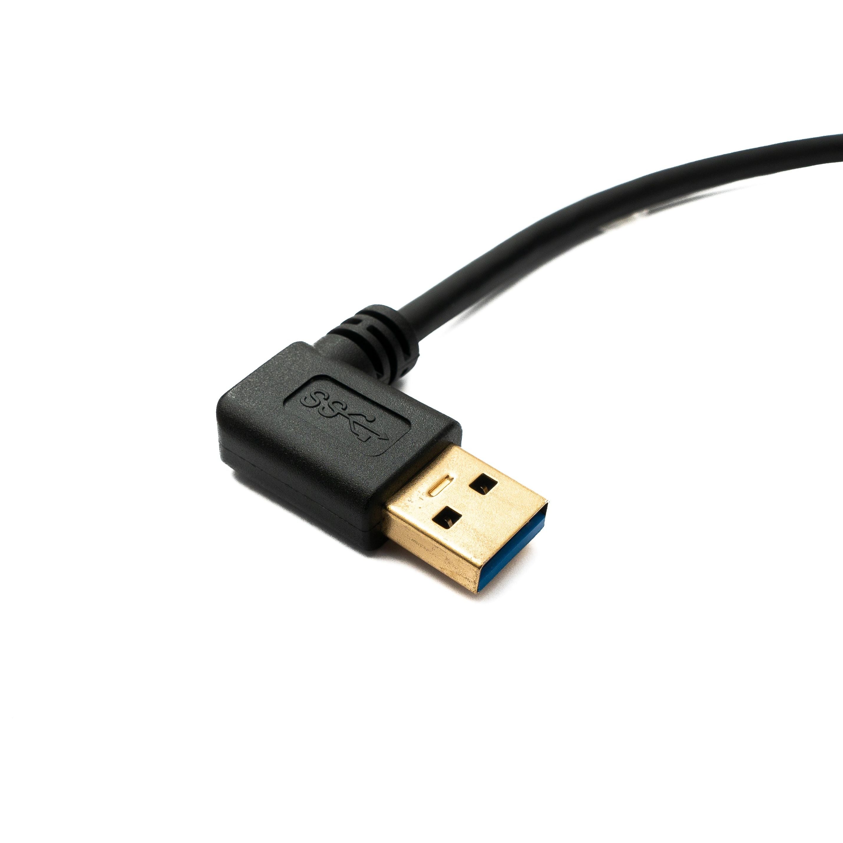 Linksgewinkelt USB C Auf USB A Kabel USB 3.1 Gen 1 Schnelle 5 Gbit/s Datenübertragung Schwarz 25 cm
