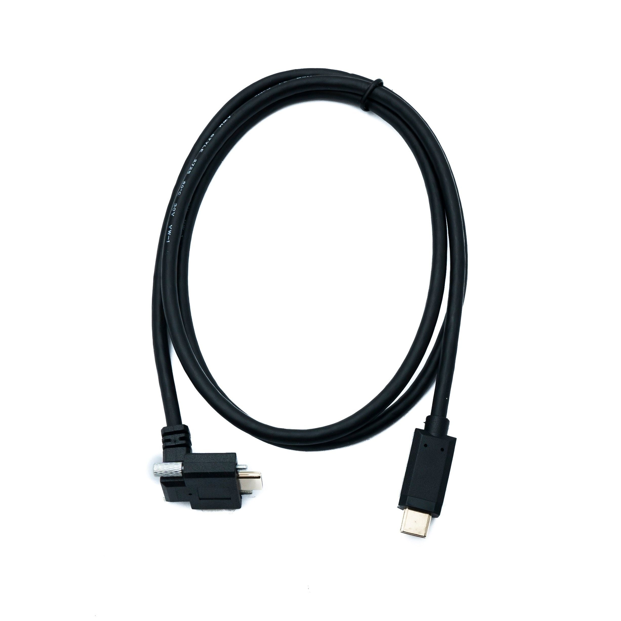 SYSTEM-S USB 3.1 Gen 2 Kabel 100 cm Typ C Stecker zu Stecker Double Screw Winkel Up Down 10 Gbit/s