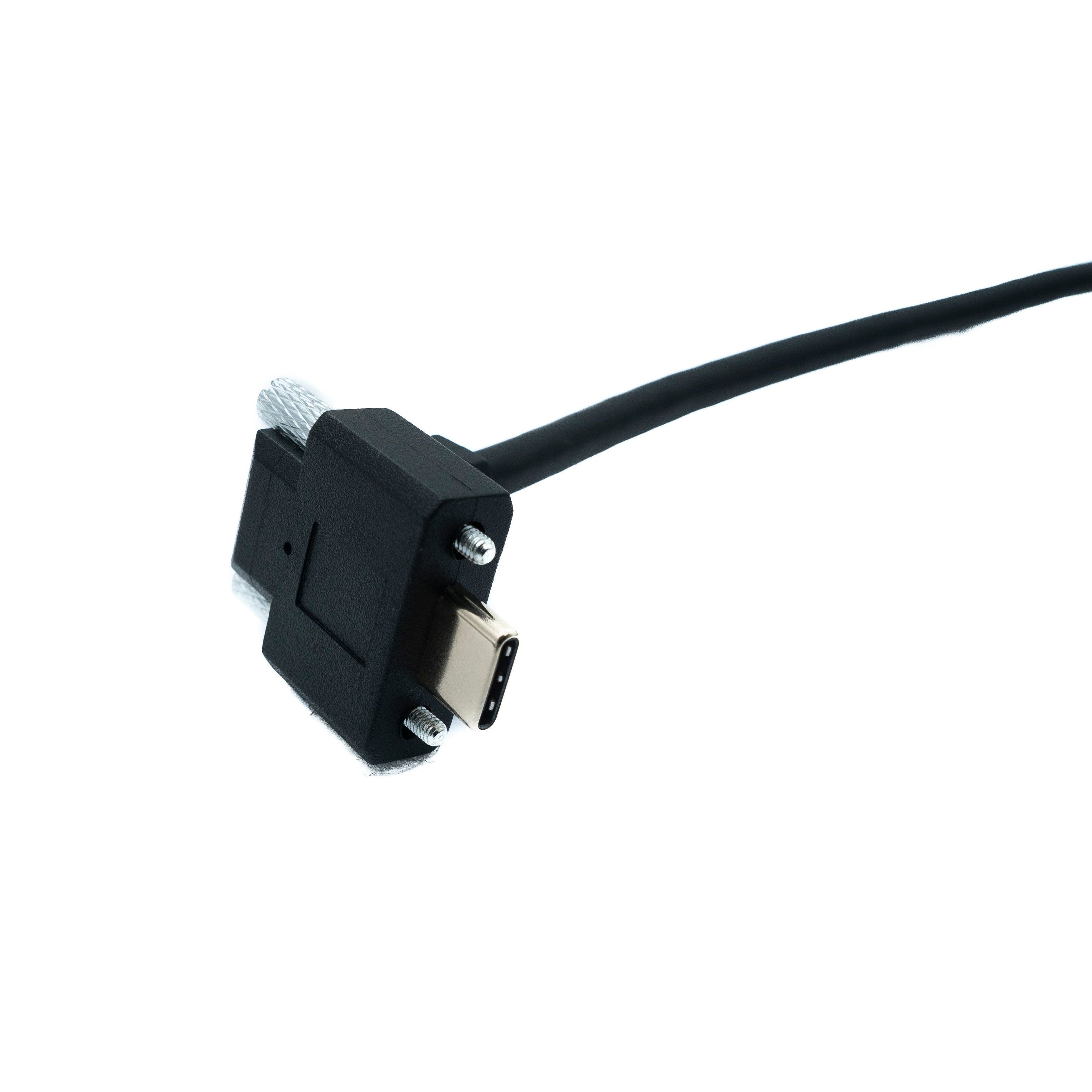 SYSTEM-S USB 3.1 Gen 2 Kabel 100 cm Typ C Stecker zu Stecker Double Screw Winkel Up Down 10 Gbit/s