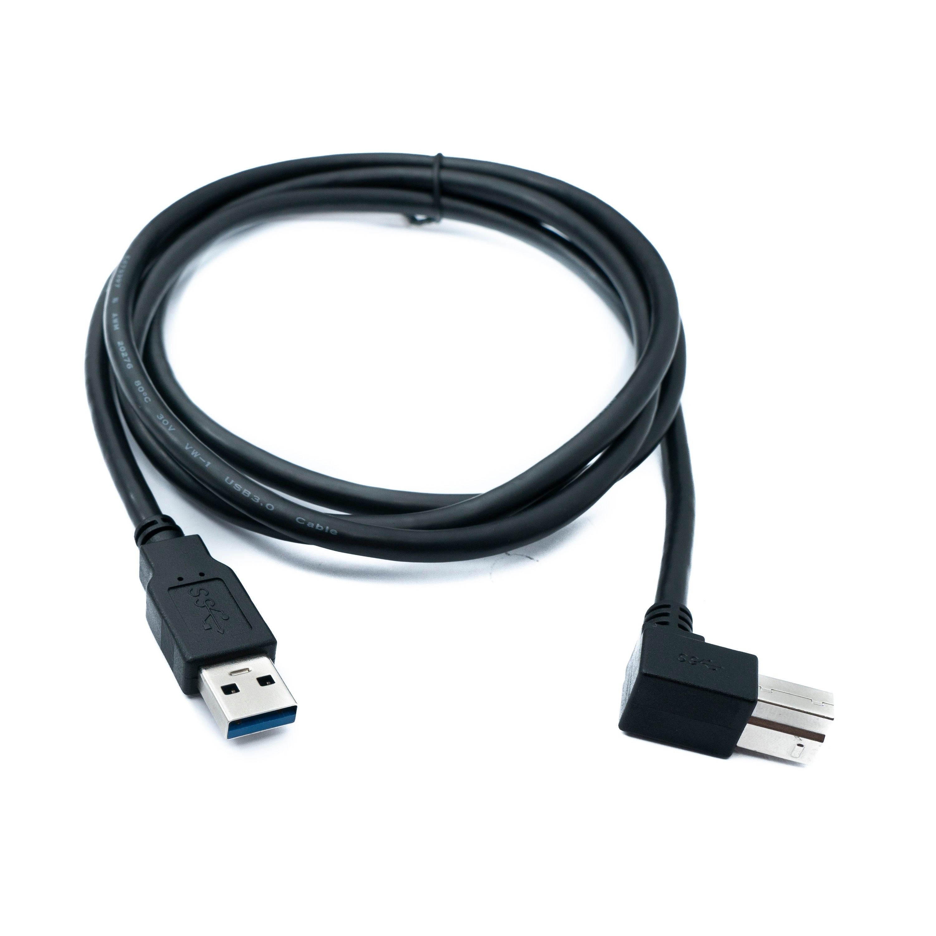 Systemhaus Zakaria USB 3.0 Kabel Typ B Zu Typ A Rechtswinklig 150 cm Schwarz 5 Gbit/s 100 W