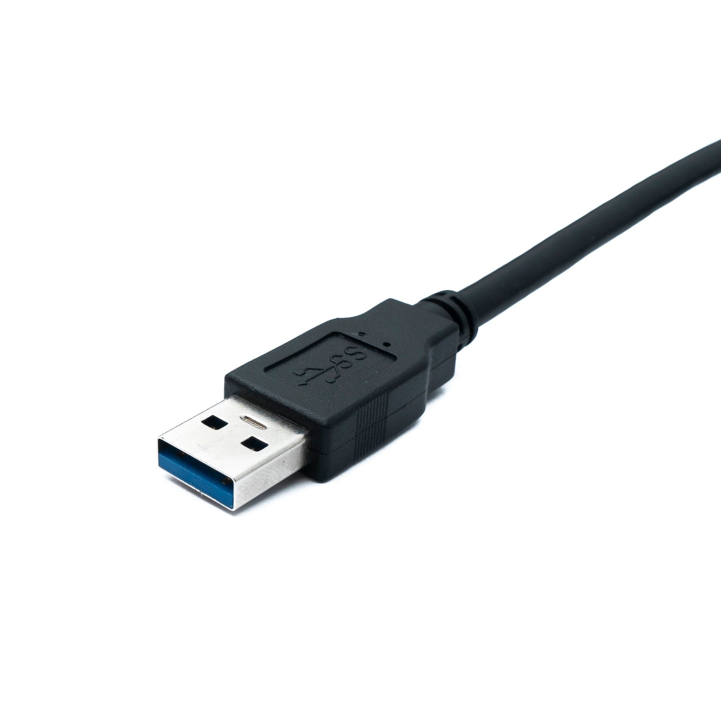 SYSTEM-S USB 3.0 Kabel 150 cm Typ B Stecker zu A Stecker Winkel Left Angled 5 Gbit/s 100W in Schwarz