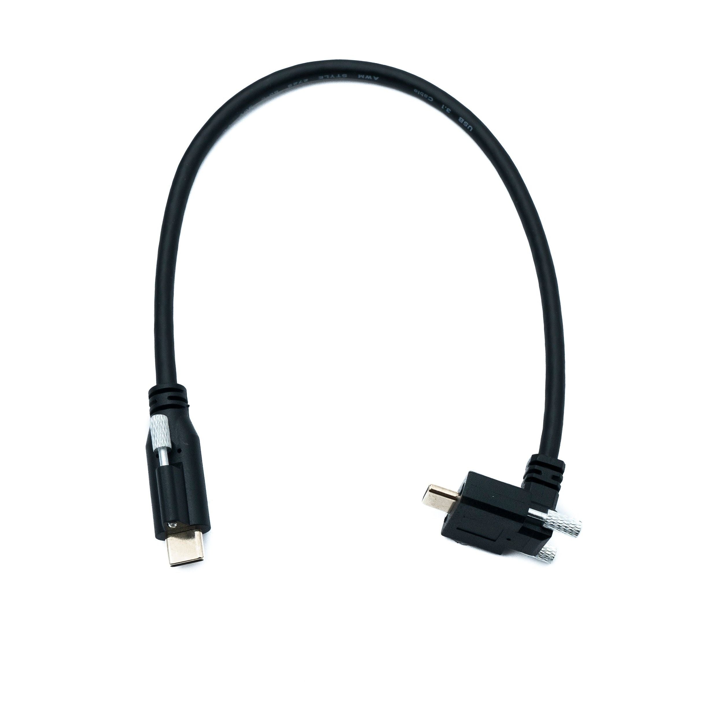 SYSTEM-S USB 3.1 Gen 2 Kabel 30 cm Typ C Stecker zu Stecker Single Double Screw Winkel Up Down 10 Gbit/s 100W