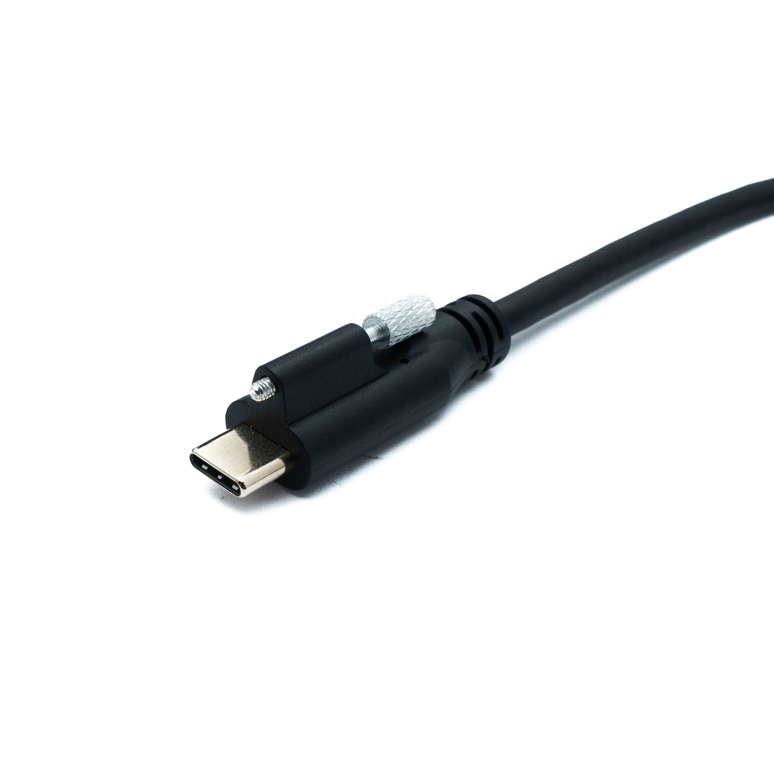 SYSTEM-S USB 3.1 Gen 2 Kabel 30 cm Typ C Stecker zu Stecker Single Double Screw Winkel Up Down 10 Gbit/s 100W