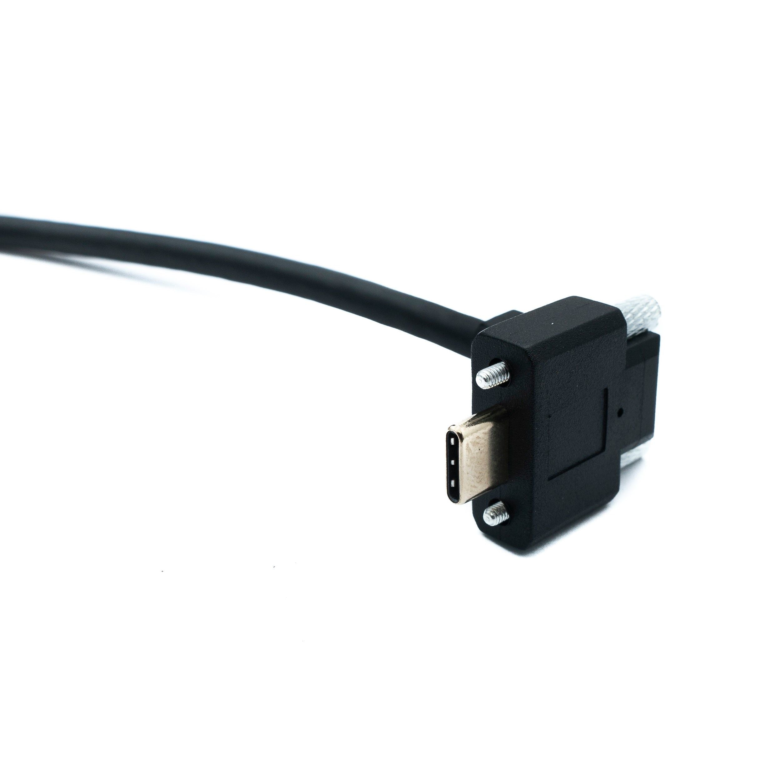SYSTEM-S USB 3.1 Gen 2 Kabel 30 cm Typ C Stecker zu Stecker Single Double Screw Winkel Up Down 10 Gbit/s 100W
