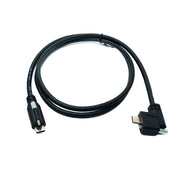 SYSTEM-S USB 3.1 Gen 2 Kabel 100 cm Typ C Stecker zu Stecker Single Screw Winkel Left Right 10 Gbit/s 100W