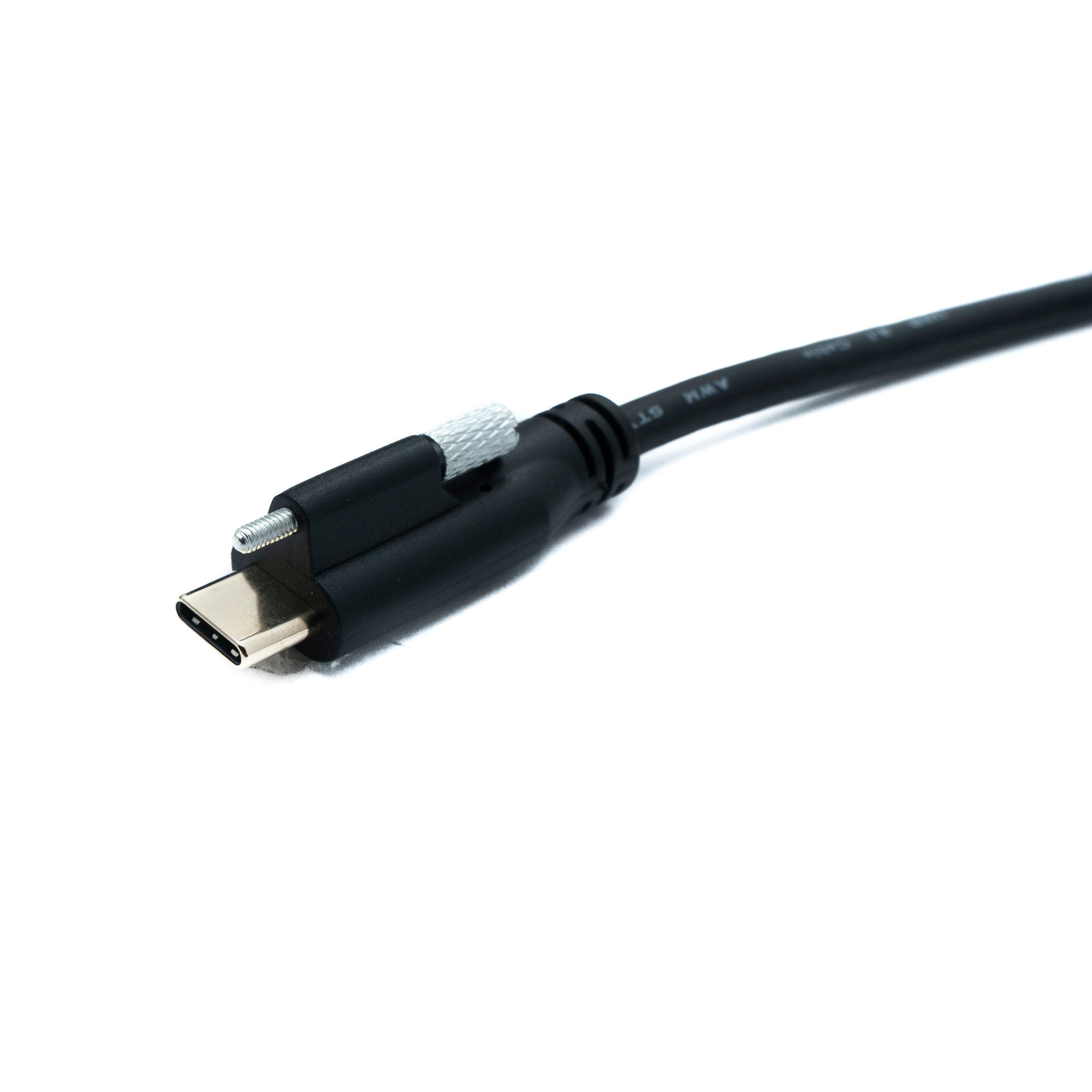 SYSTEM-S USB 3.1 Gen 2 Kabel 100 cm Typ C Stecker zu Stecker Single Screw Winkel Left Right 10 Gbit/s 100W
