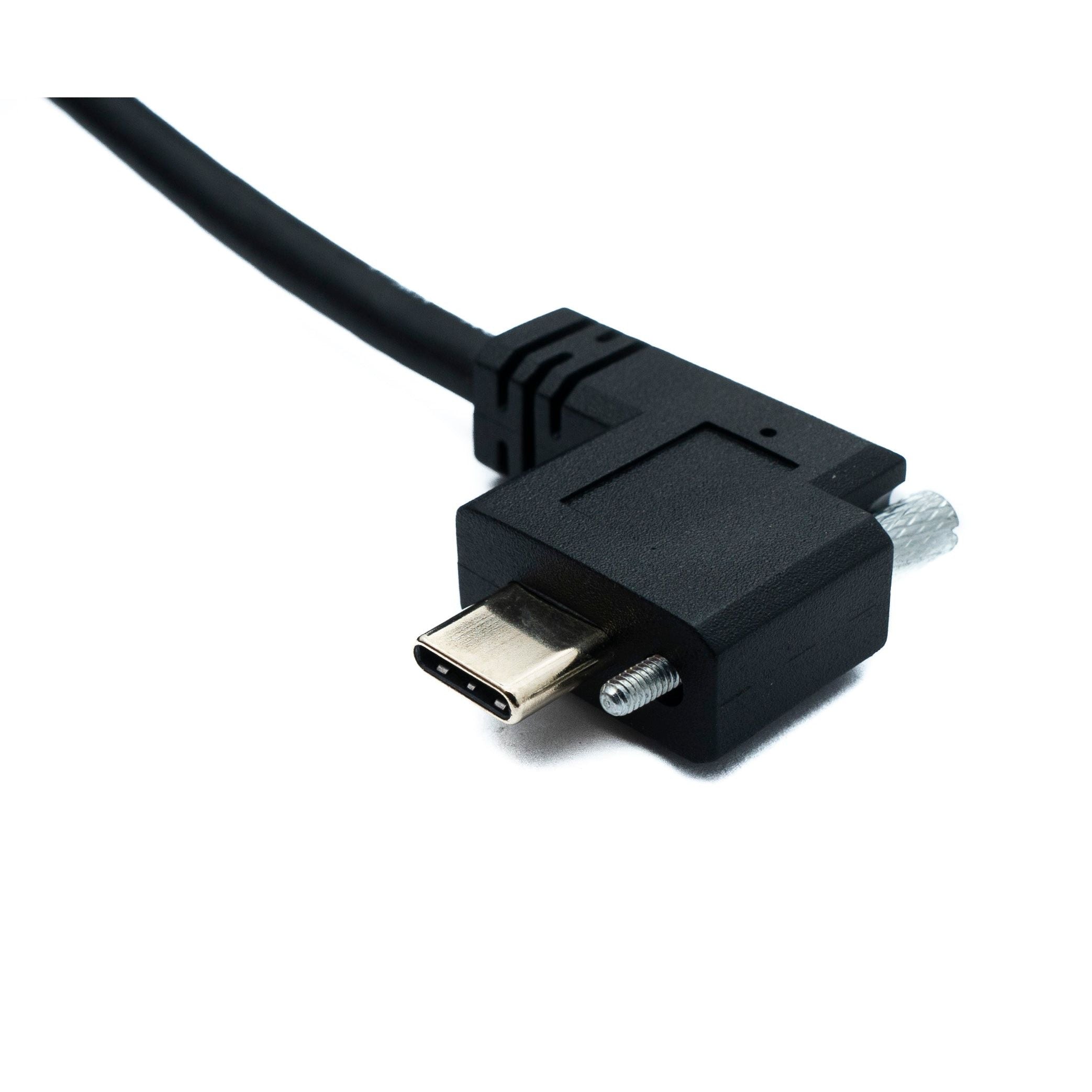 SYSTEM-S USB 3.1 Gen 2 Kabel 100 cm Typ C Stecker zu Stecker Single Screw Winkel Left Right 10 Gbit/s 100W