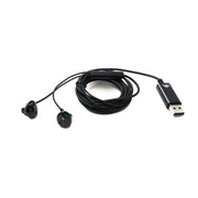 SYSTEM-S Stereo In Ear Noise Cancelling Kopfhörer 2 m USB 2.0 Lautstärkeregler Mikrofon Tasche Schwarz