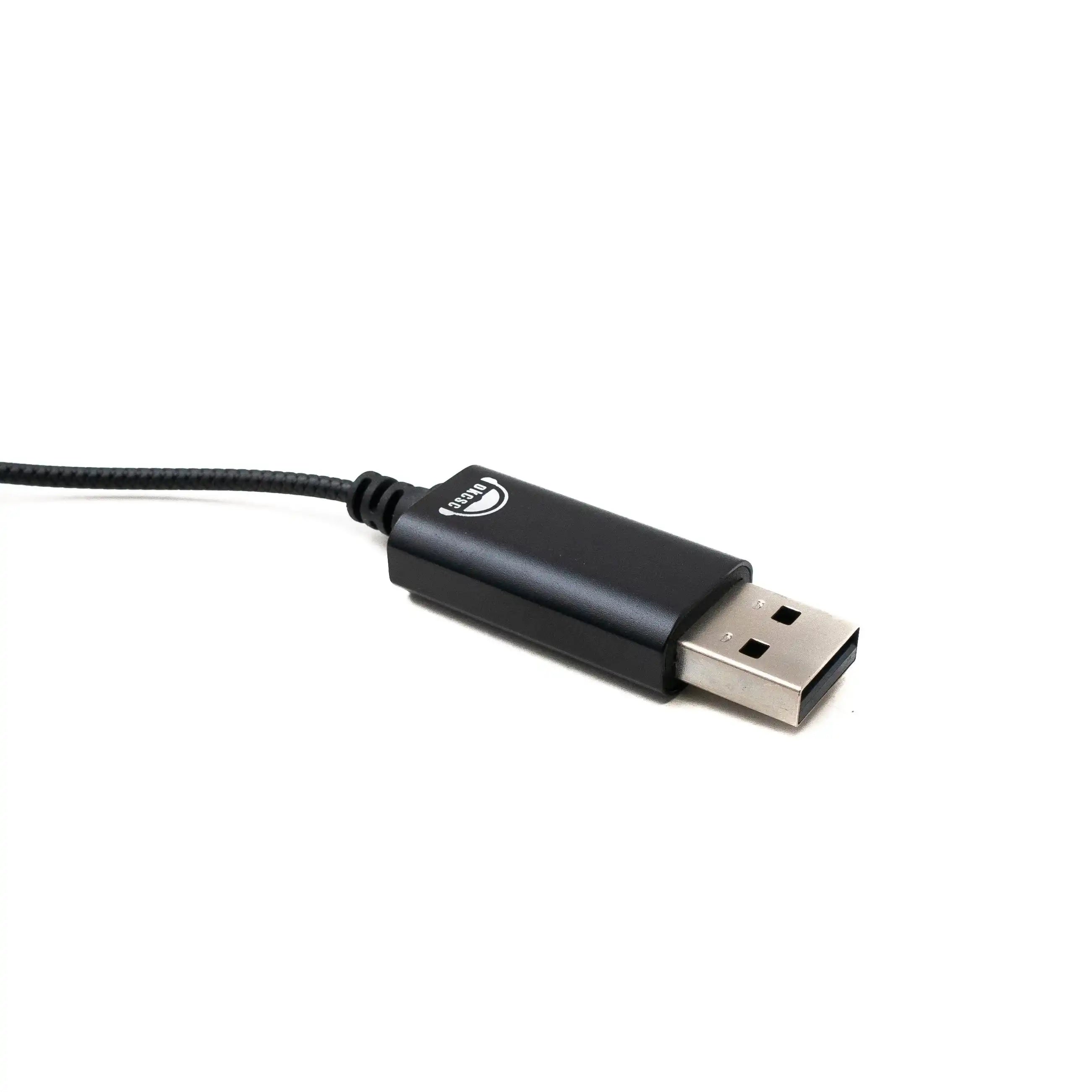 SYSTEM-S Stereo In Ear Noise Cancelling Kopfhörer 2 m USB 2.0 Lautstärkeregler Mikrofon Tasche Schwarz