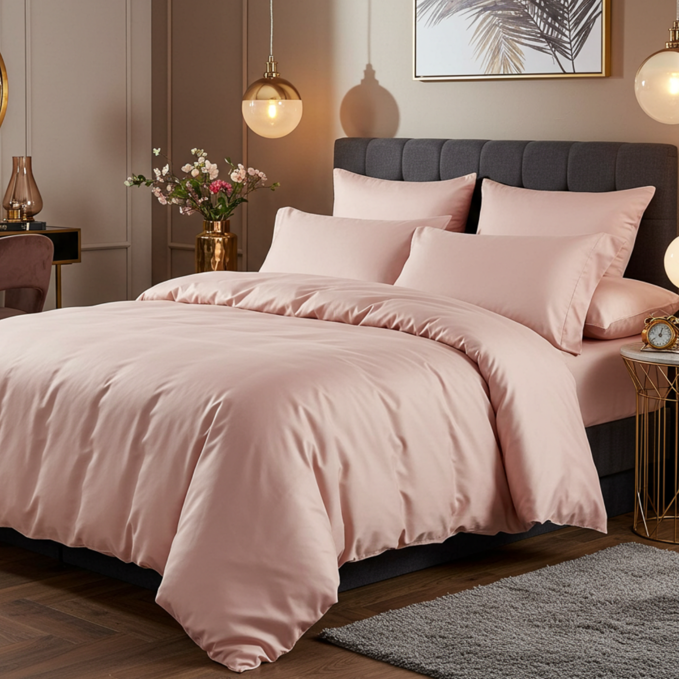 Charm Spannbettlaken Aus Ägyptischer Baumwolle Satin Mit 600 Fäden Für Atmungsaktiven Seidigen Glanz