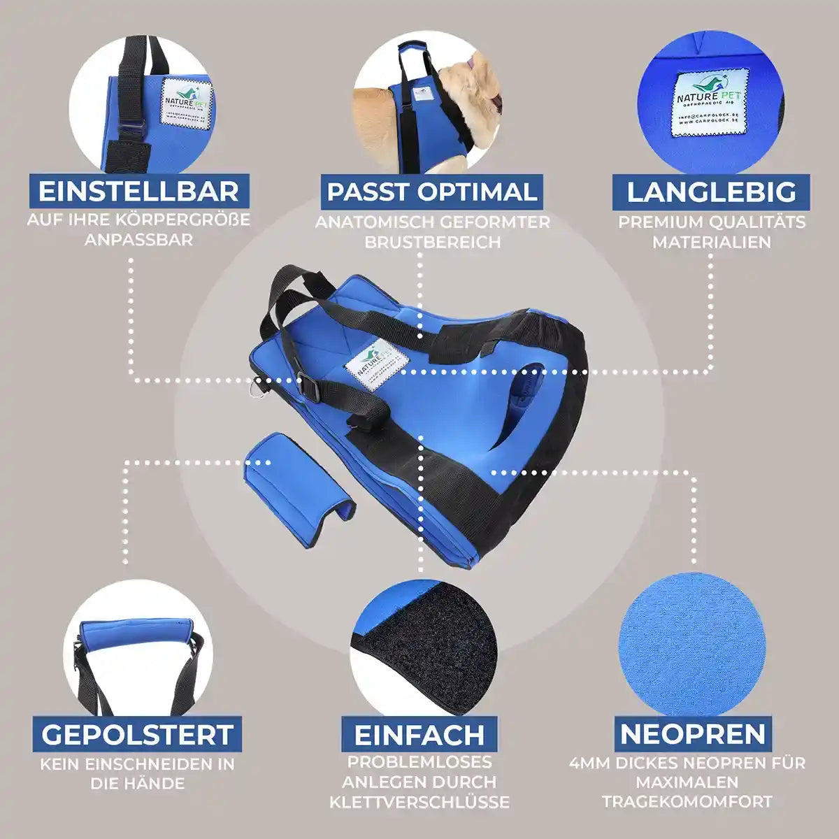 Vordere Tragehilfe für Hunde by Nature Pet