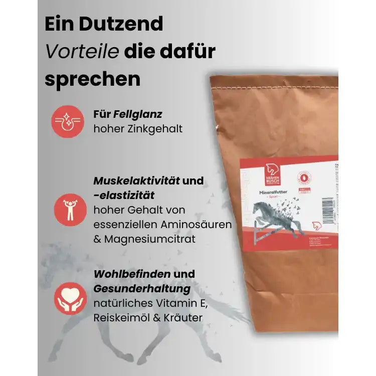 Krähenbusch Mineralfutter Sport Für Sportpferde Mineral Und Vitamin Versorgung Mit Hoch Bioverfügbarem Vitamin E by Krähenbusch®