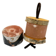 Himalaya Leckstein Set Mit Birkenholz Halterung Und Zwei Himalaya Salzlecksteine Je 1 Kg by s`Queed