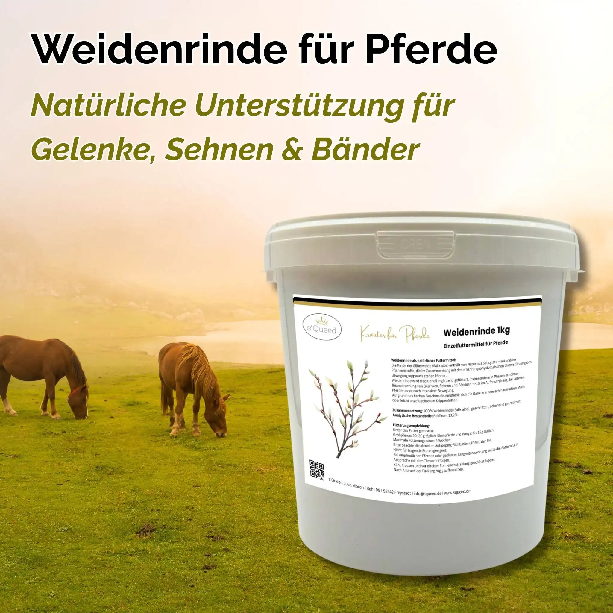 Weidenrinde Pferd Geschnitten 1Kg Natürliche Unterstützung Für Gelenke Sehnen Und Bänder Bewegungsapparat by s`Queed