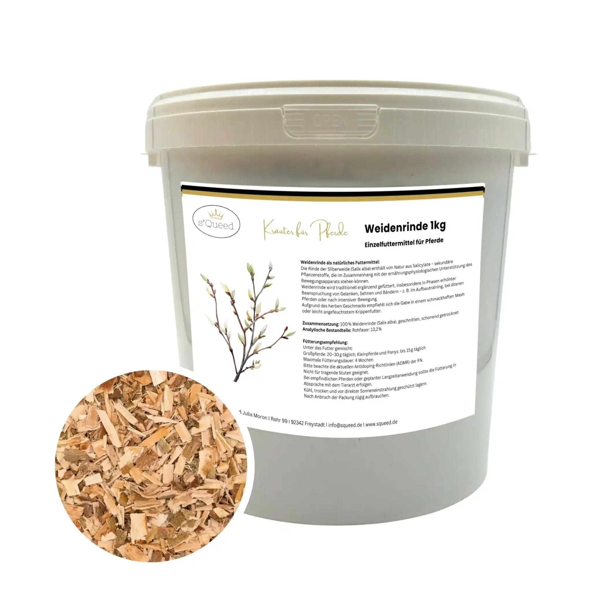 Weidenrinde Pferd Geschnitten 1Kg Natürliche Unterstützung Für Gelenke Sehnen Und Bänder Bewegungsapparat by s`Queed
