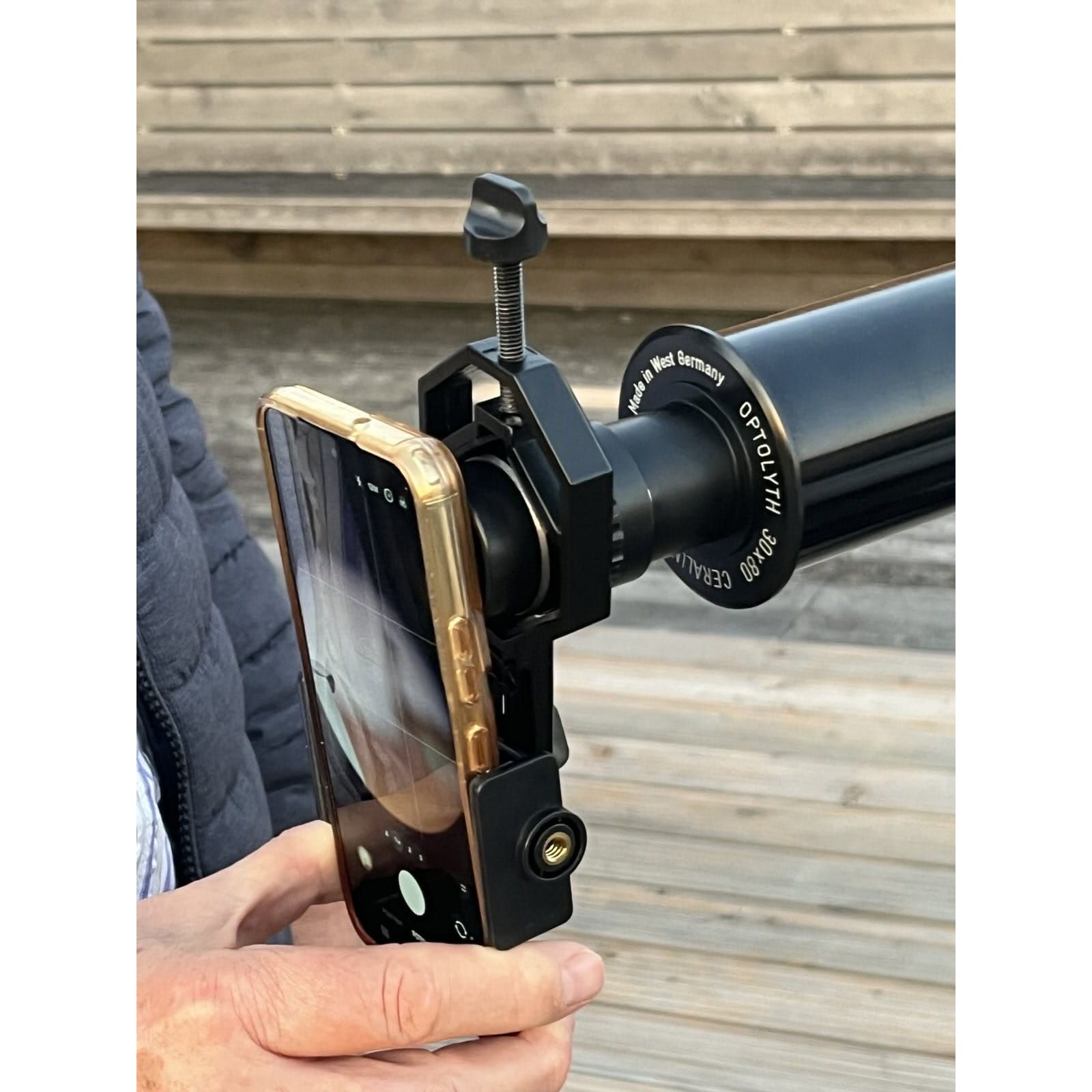 Robuste Universelle Smartphone Halterung Für Fernglas Und Mikroskop Breite 5 Bis 10 Cm