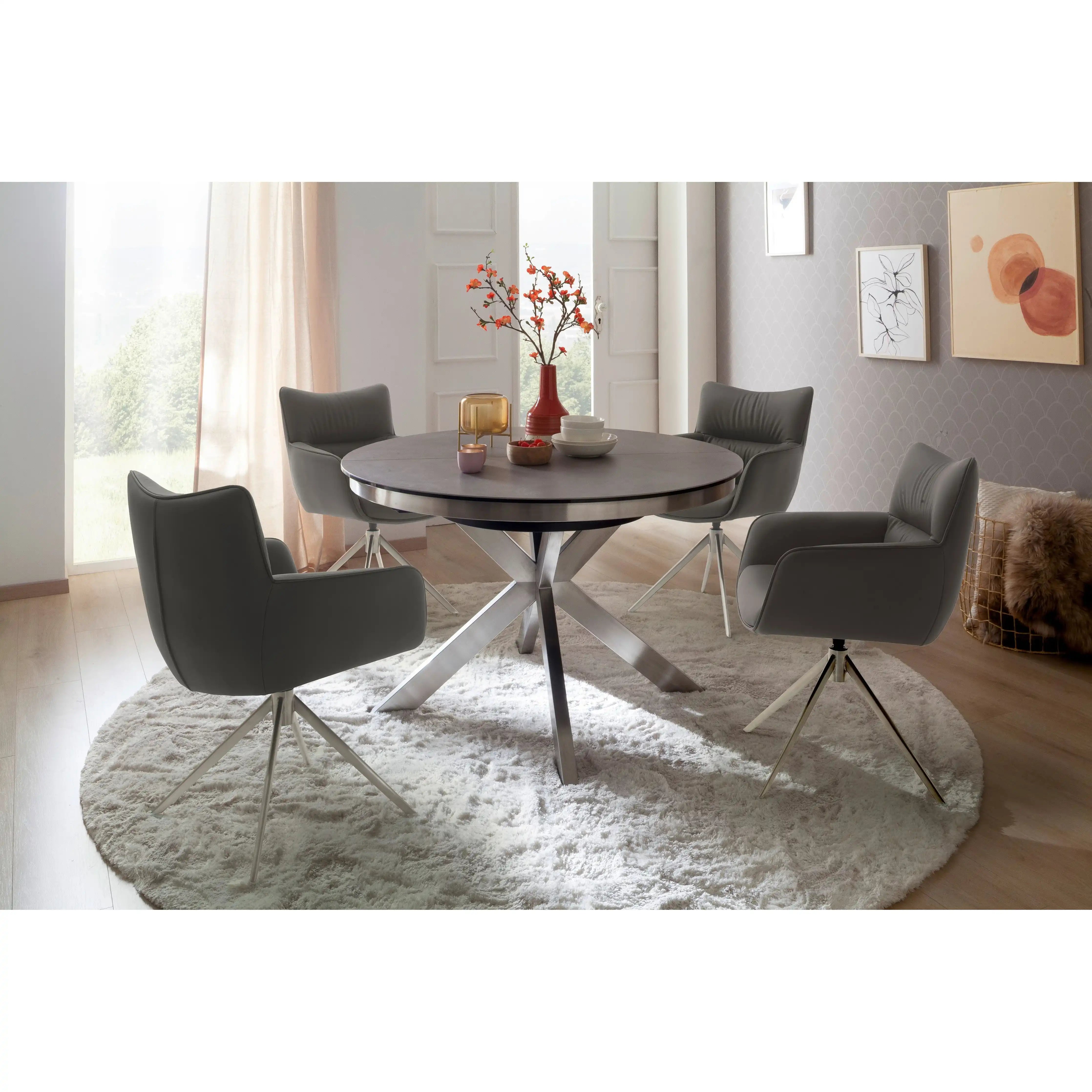 WINNIPEG Auszugstisch Mit Synchronauszug Und Klappeinlage KeramikSicherheitsglas