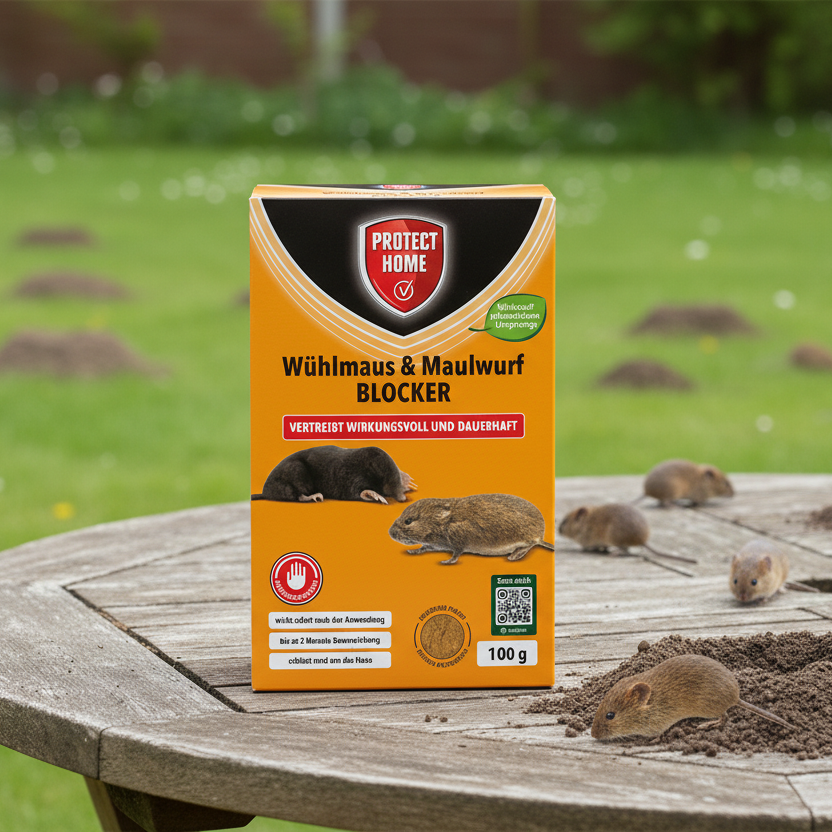 Protect Home Wühlmaus & Maulwurf Blocker Schermaus Vertreibung Abwehr 100 g