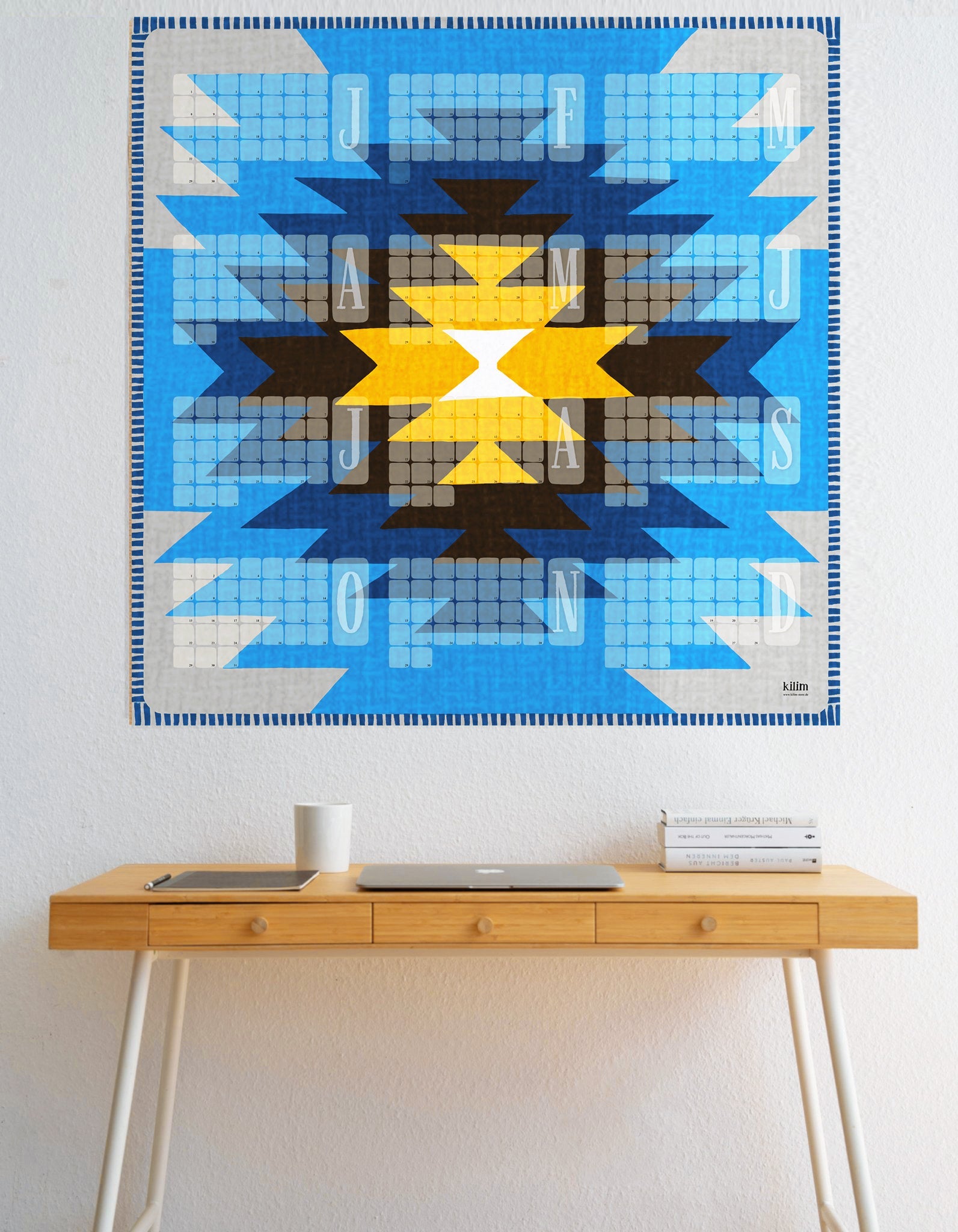 Wandkalender  // Kilim Yamka azurblau