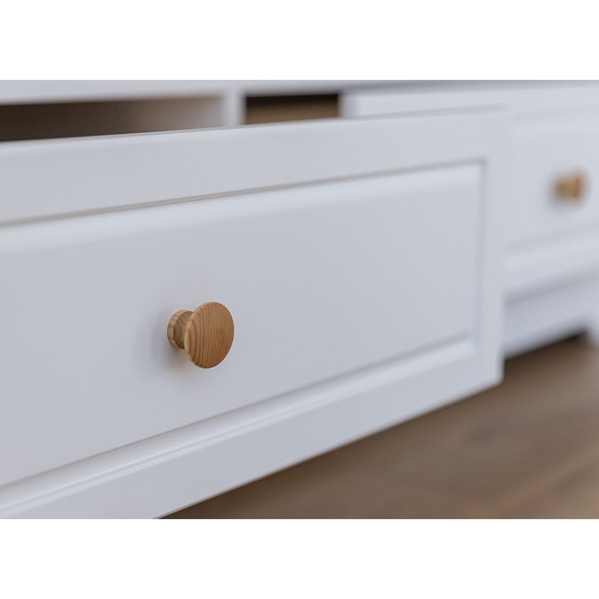 Milano Elite Massivholz Kiefer Kommode 3.3 | Farbe Weiß/Kiefer