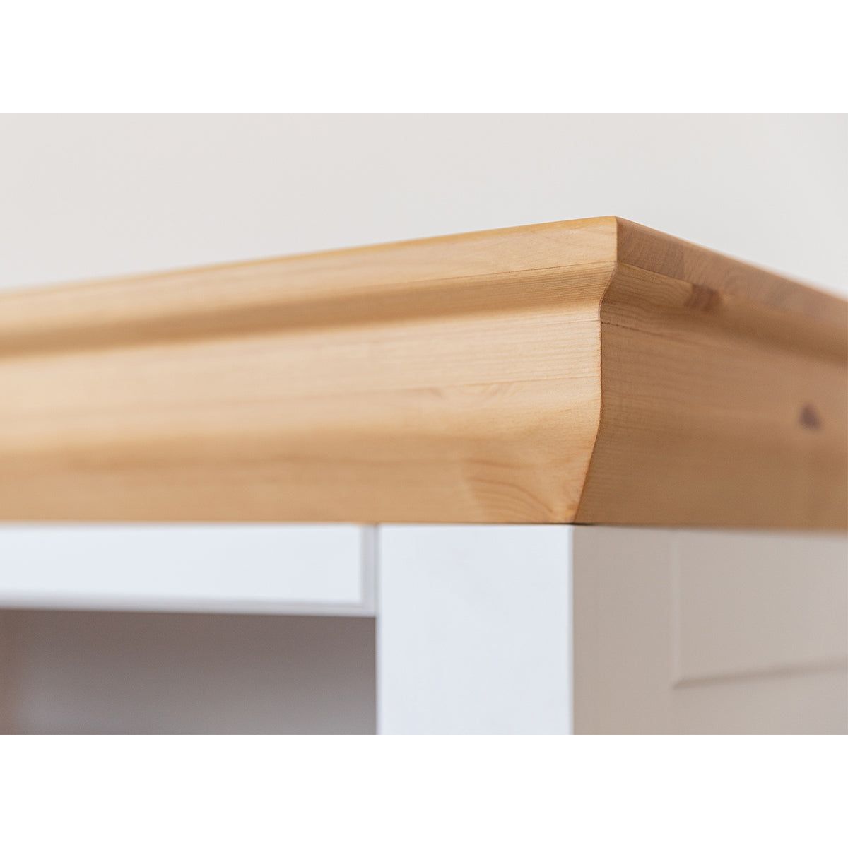Milano Elite Massivholz Kiefer Schubladen Vitrine 1-Türig | Farbe Weiß/Kiefer