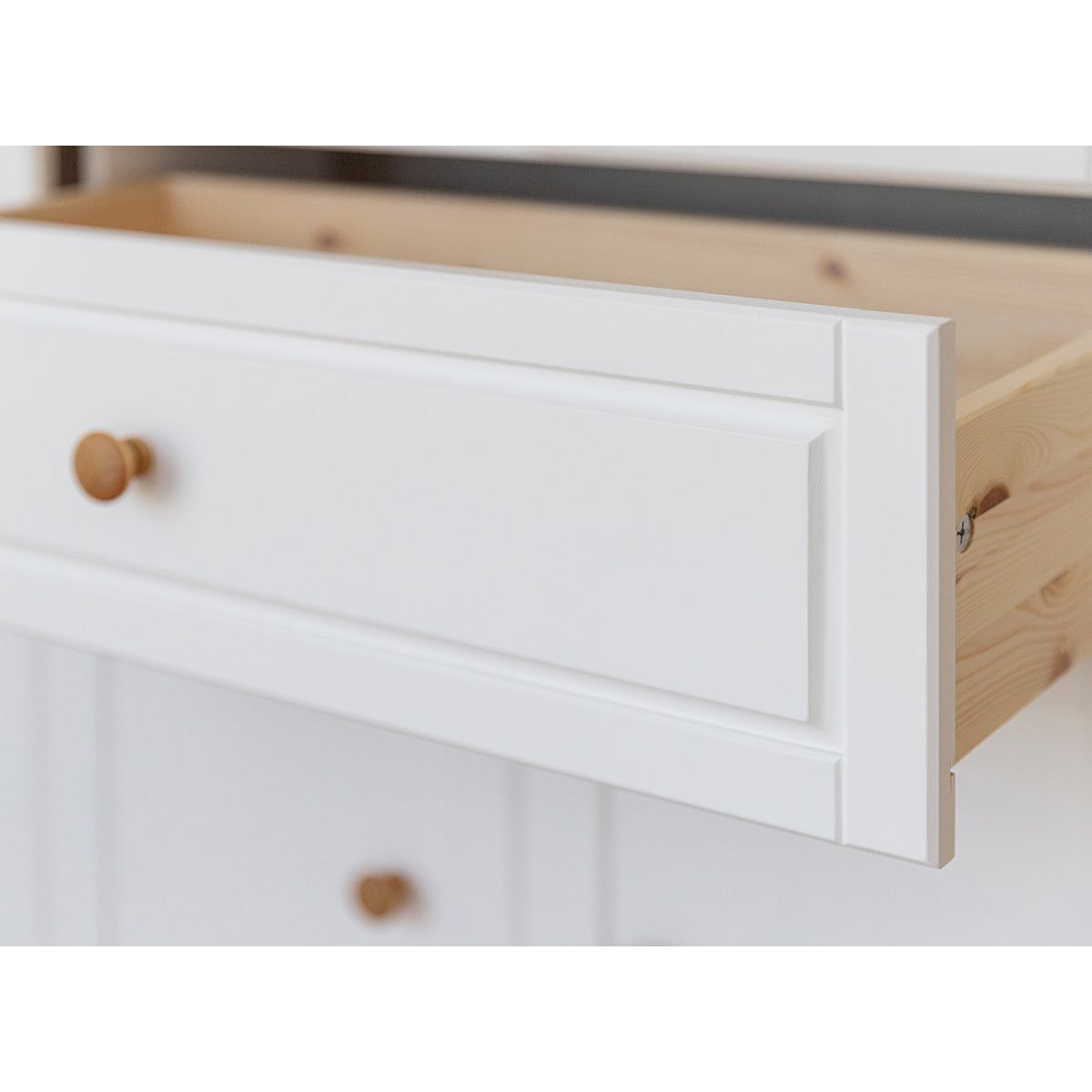 Milano Elite Massivholz Kiefer Schubladen Kommode 2.2 | Farbe Weiß/Kiefer