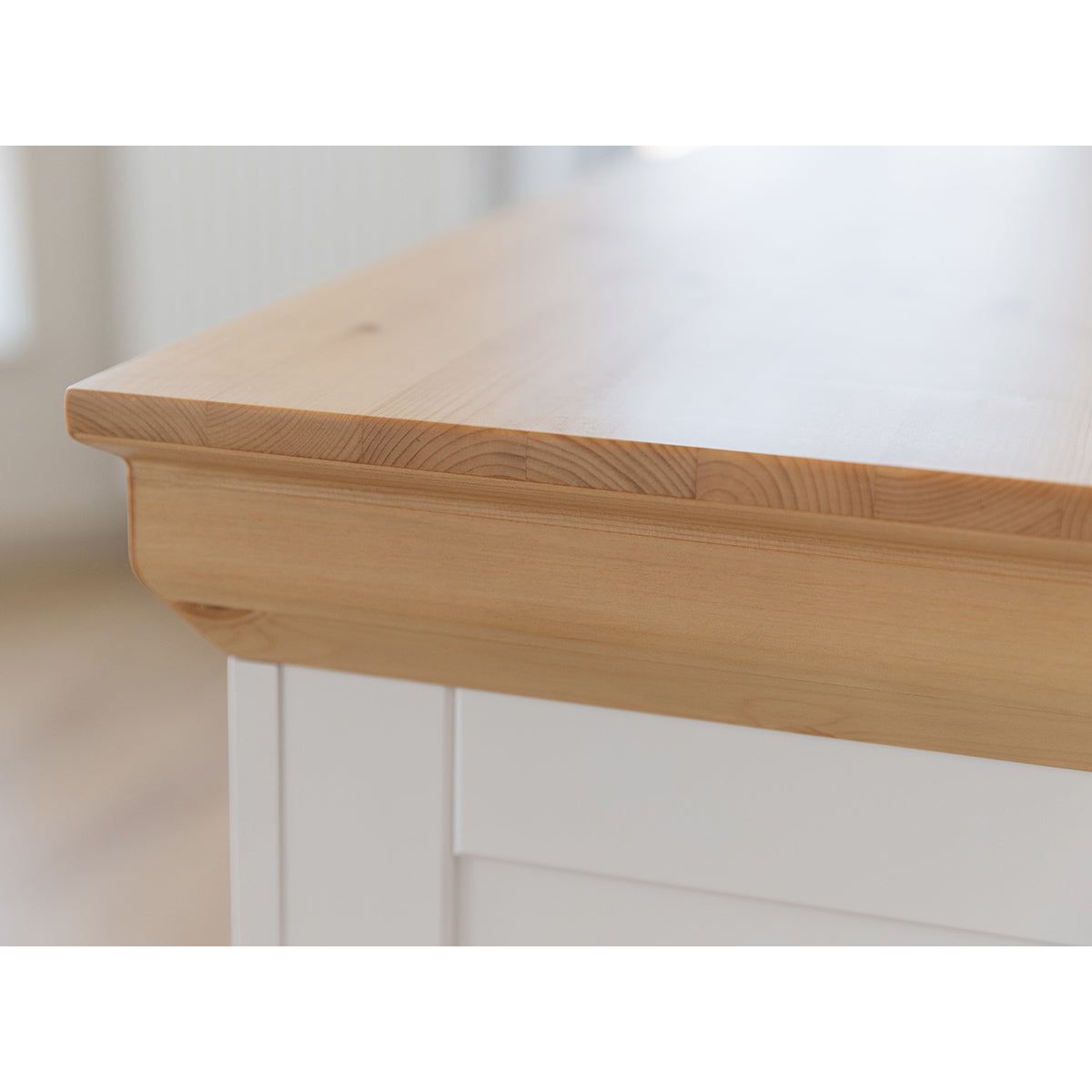 Milano Elite Massivholz Kiefer Vitrine 2D | Farbe Weiß/Kiefer