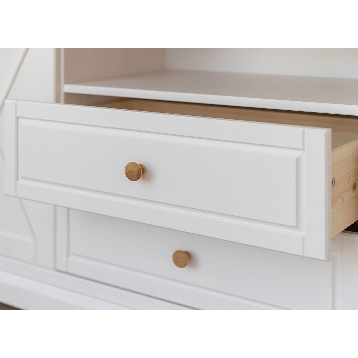 Milano Elite Massivholz Kiefer Lowboard Kommode 2.2 | Farbe Weiß/Kiefer
