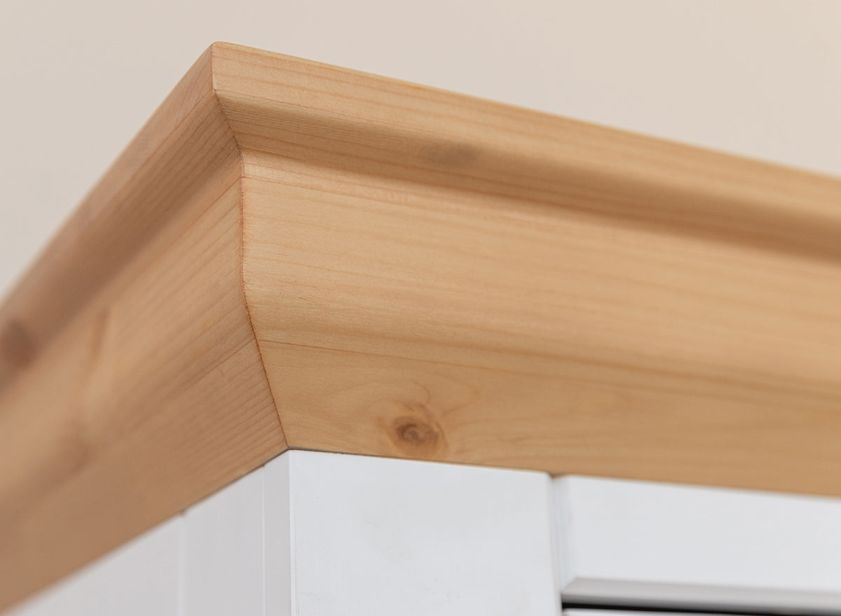 Milano Elite Massivholz Kiefer Vitrine 1.3 | Farbe Weiß/Kiefer