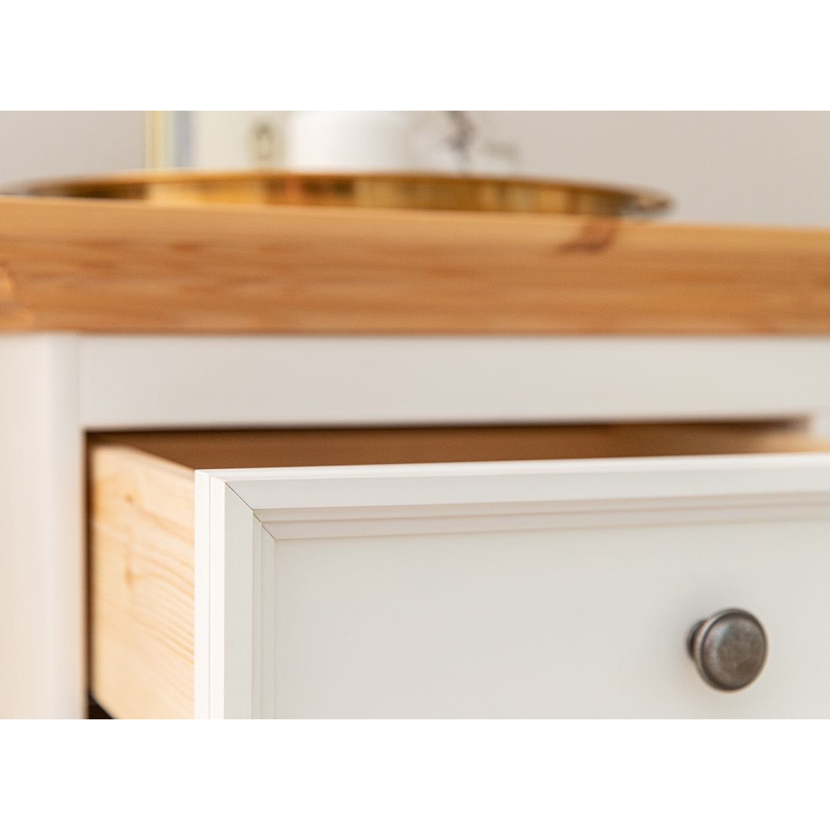 Bologna Elegante Massivholz Kiefer Kommode 4.3 | Farbe Weiß - Kiefer