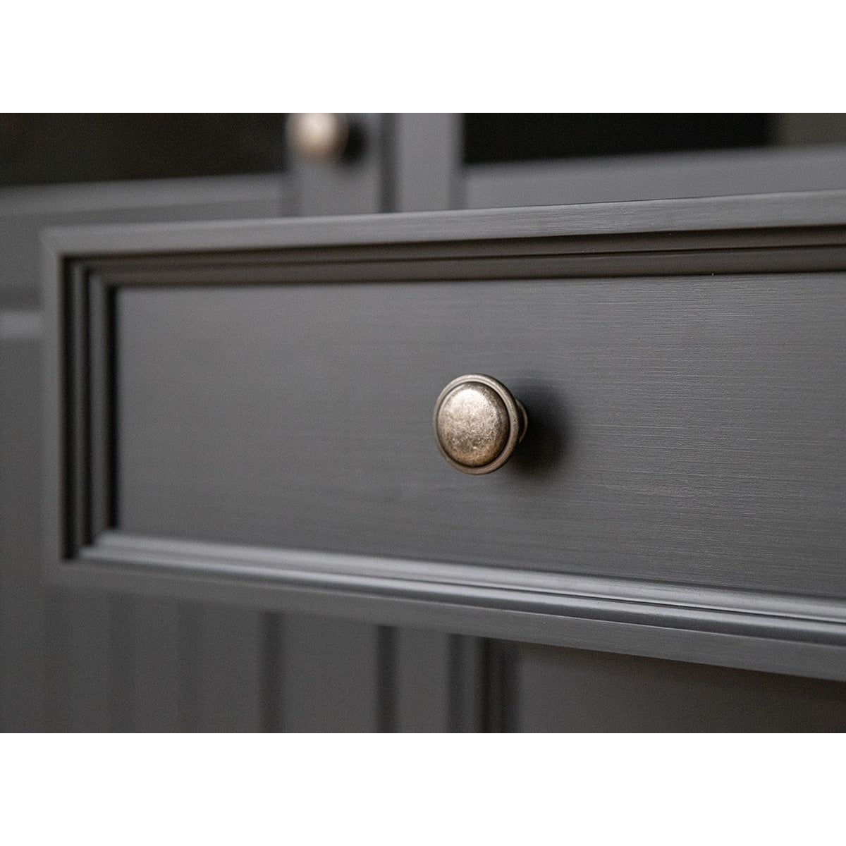 Bologna Elegante Massivholz Kiefer Vitrine 2D | Farbe Graphit - Kiefer