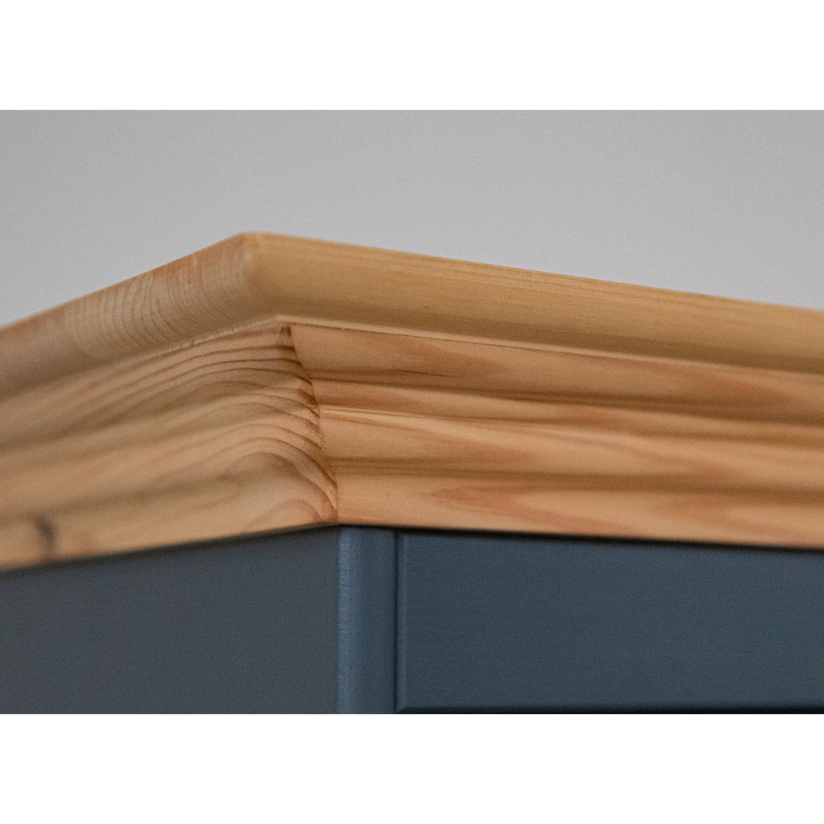 Bologna Elegante Massivholz Nachttisch | Farbe Graphit - Kiefer