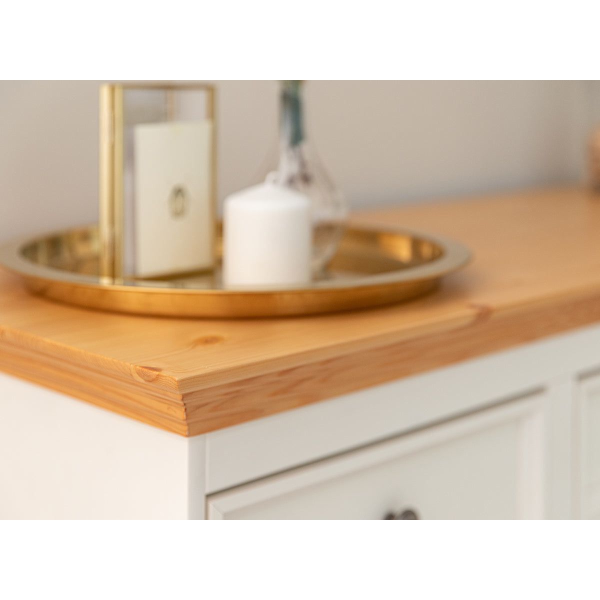 Bologna Elegante Massivholz Kiefer Kommode 4.3 | Farbe Weiß - Kiefer