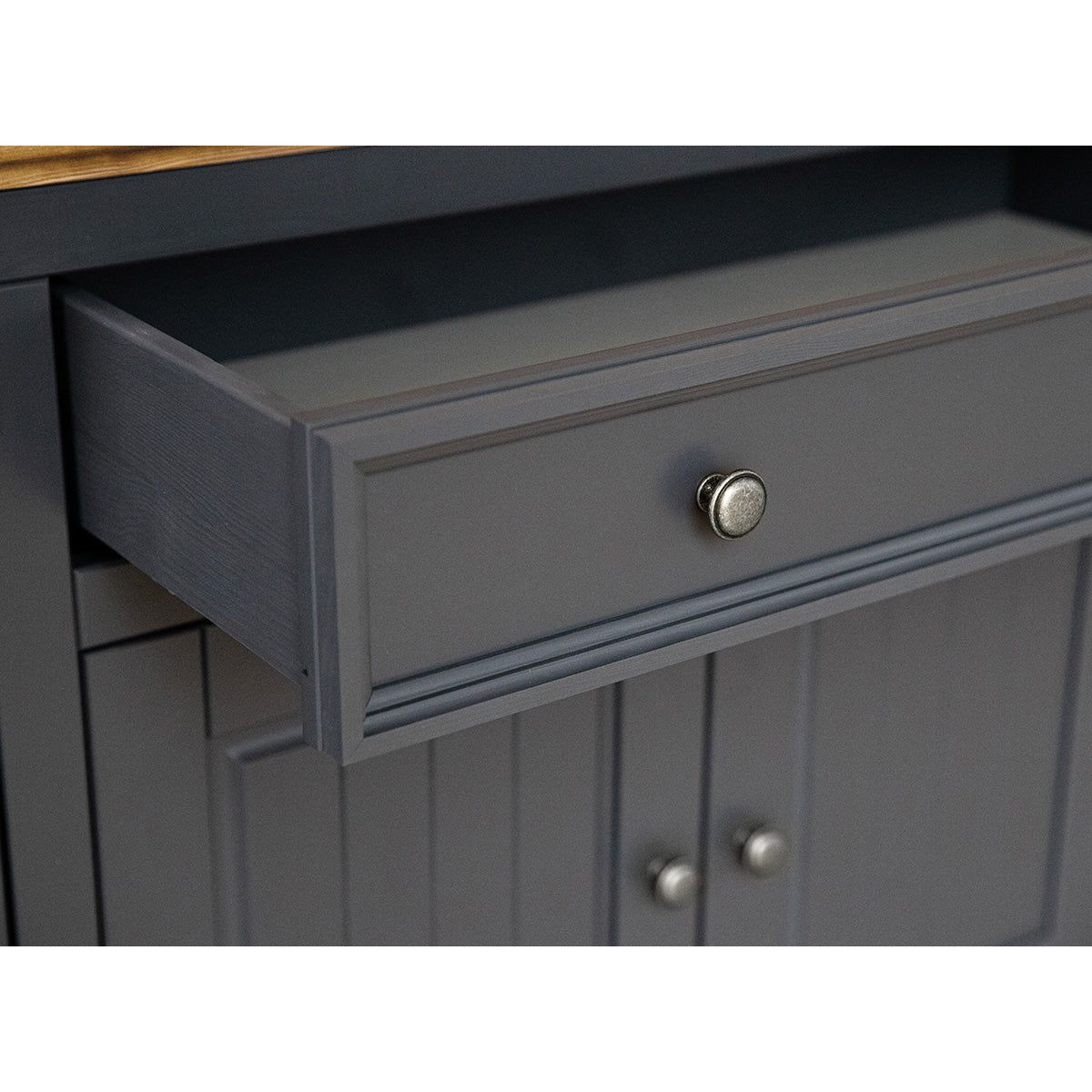 Bologna Elegante Massivholz Kiefer Kommode 4.3 | Farbe Graphit - Eiche