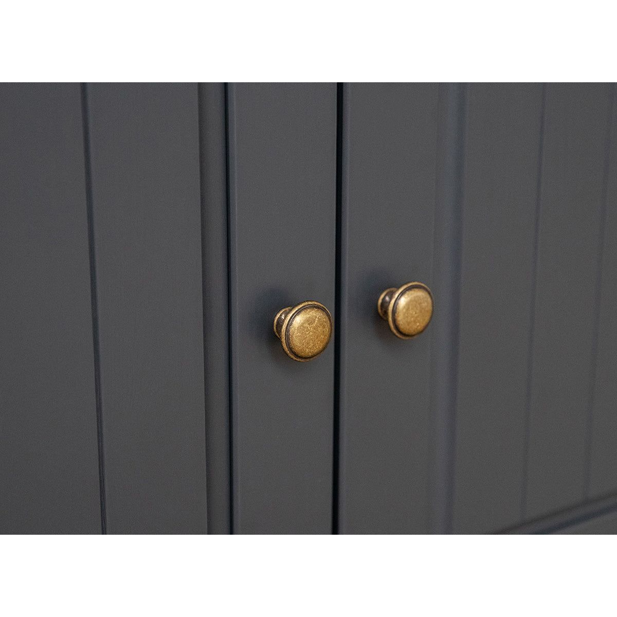 Bologna Elegante Massivholz Kiefer Kommode 4.3 | Farbe Graphit - Eiche