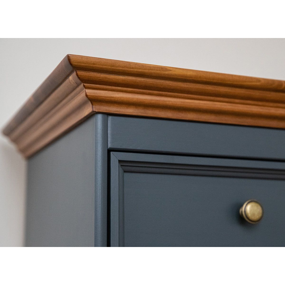 Bologna Elegante Massivholz Kiefer Kommode 4.3 | Farbe Graphit - Eiche