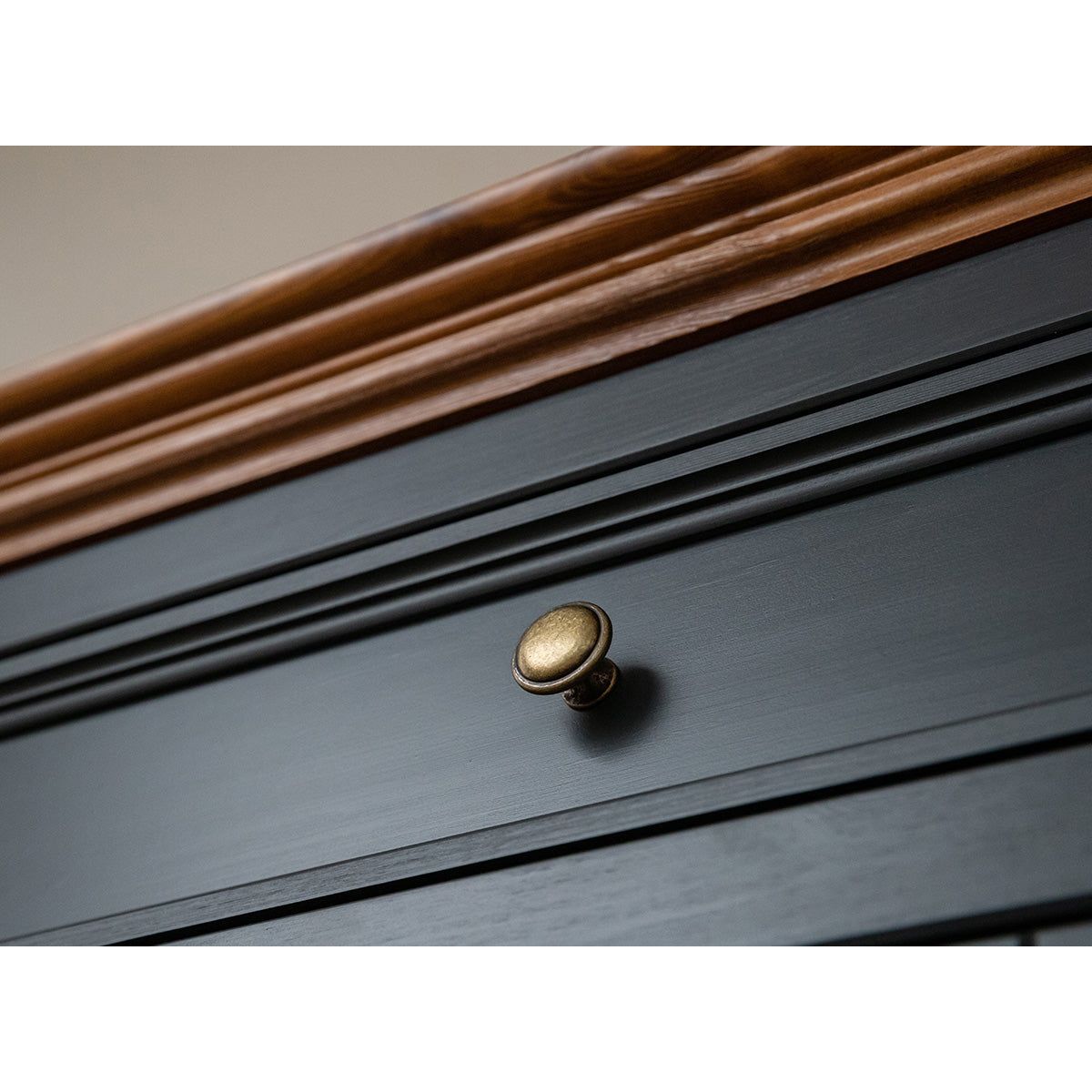 Bologna Elegante Massivholz Kiefer Kommode 4.3 | Farbe Graphit - Eiche