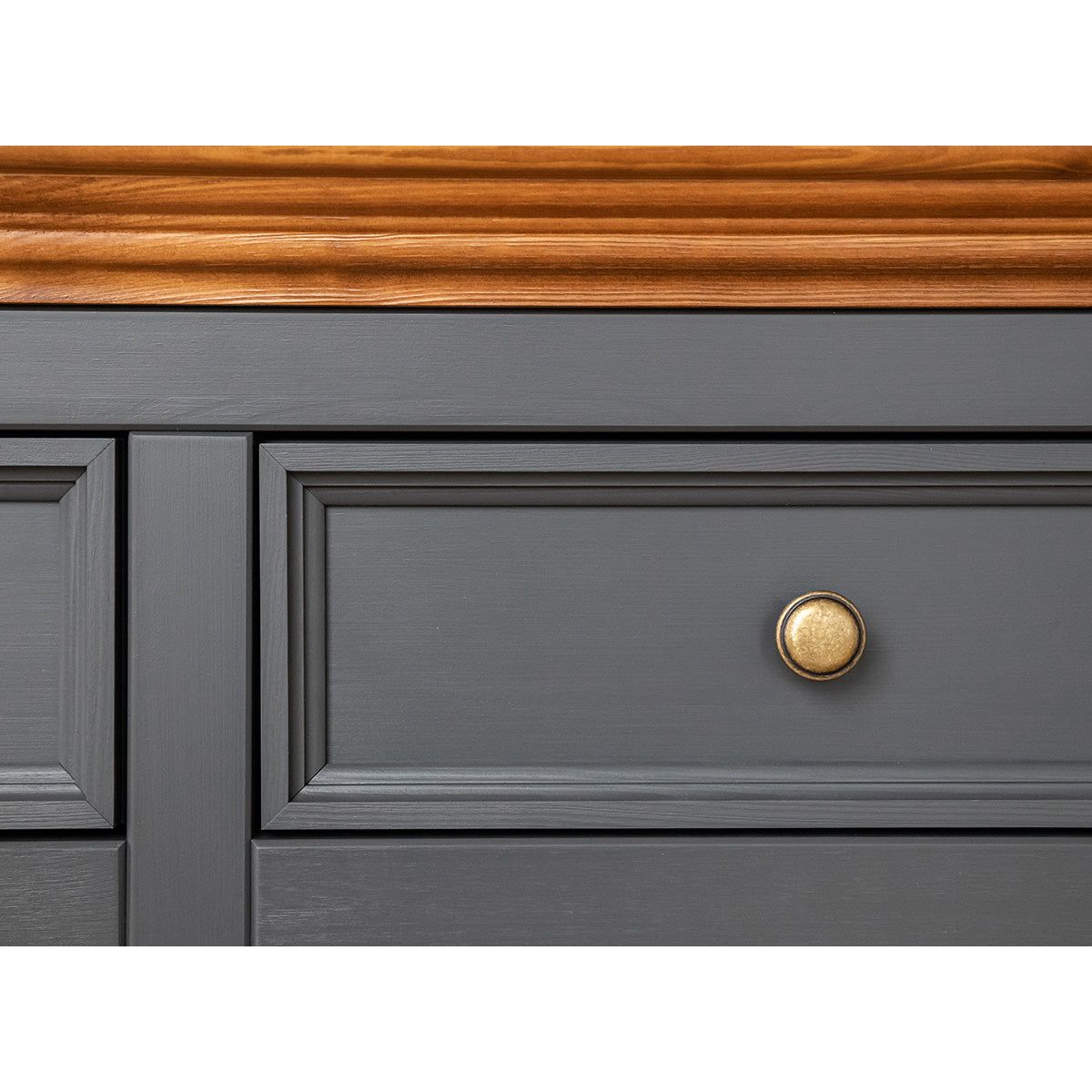 Bologna Elegante Massivholz Kiefer Kommode 4.3 | Farbe Graphit - Eiche