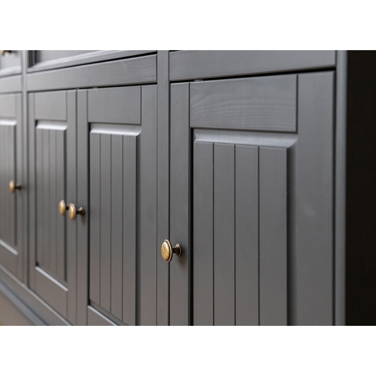 Bologna Elegante Massivholz Kiefer Kommode 4.3 | Farbe Graphit - Eiche