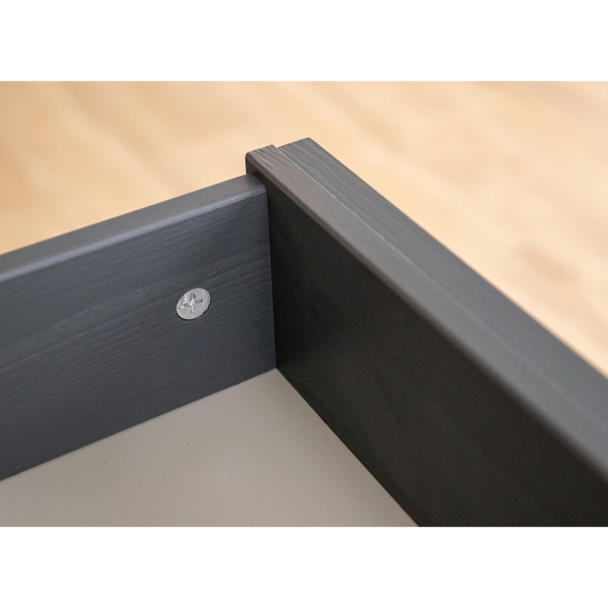 Bologna Elegante Massivholz Kiefer Vitrine 1-Türig | Farbe Graphit - Eiche