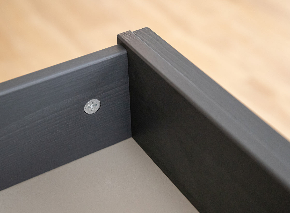 Bologna Elegante Massivholz Kiefer 5 Schubladen Kommode | Farbe Graphit - Eiche