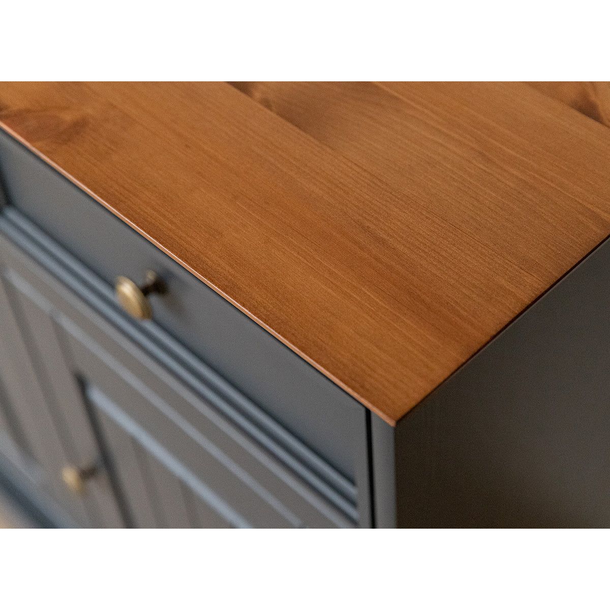 Bologna Elegante Massivholz Kiefer Kommode 3.3 | Farbe Graphit - Eiche