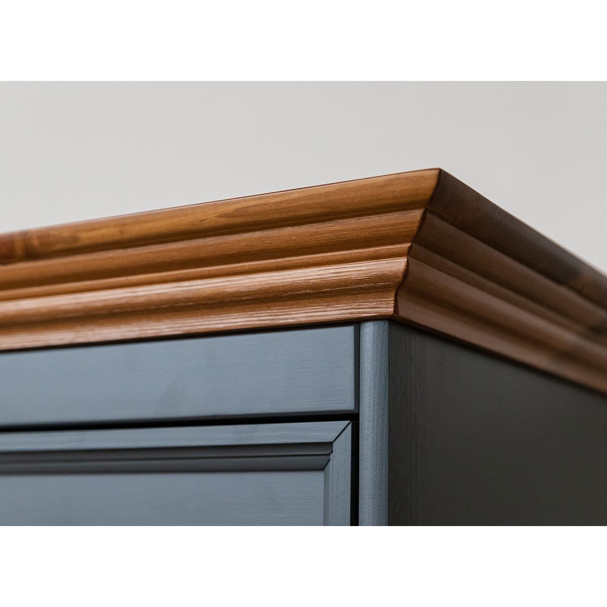 Bologna Elegante Massivholz Kiefer Kommode 4.3 | Farbe Graphit - Eiche