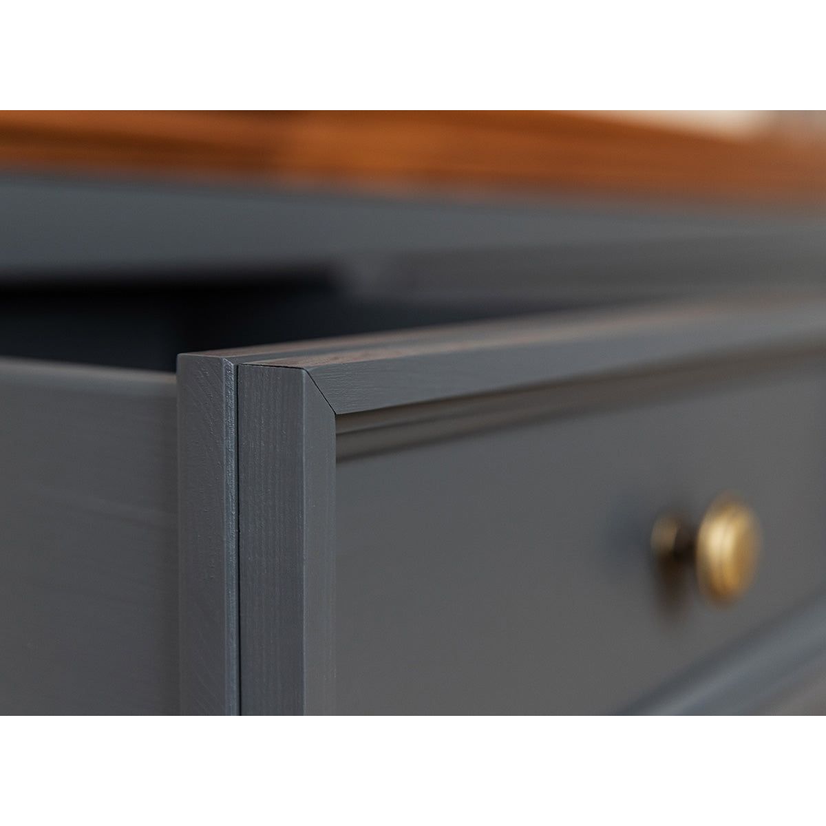 Bologna Elegante Massivholz Kiefer Kommode 3.3 | Farbe Graphit - Eiche