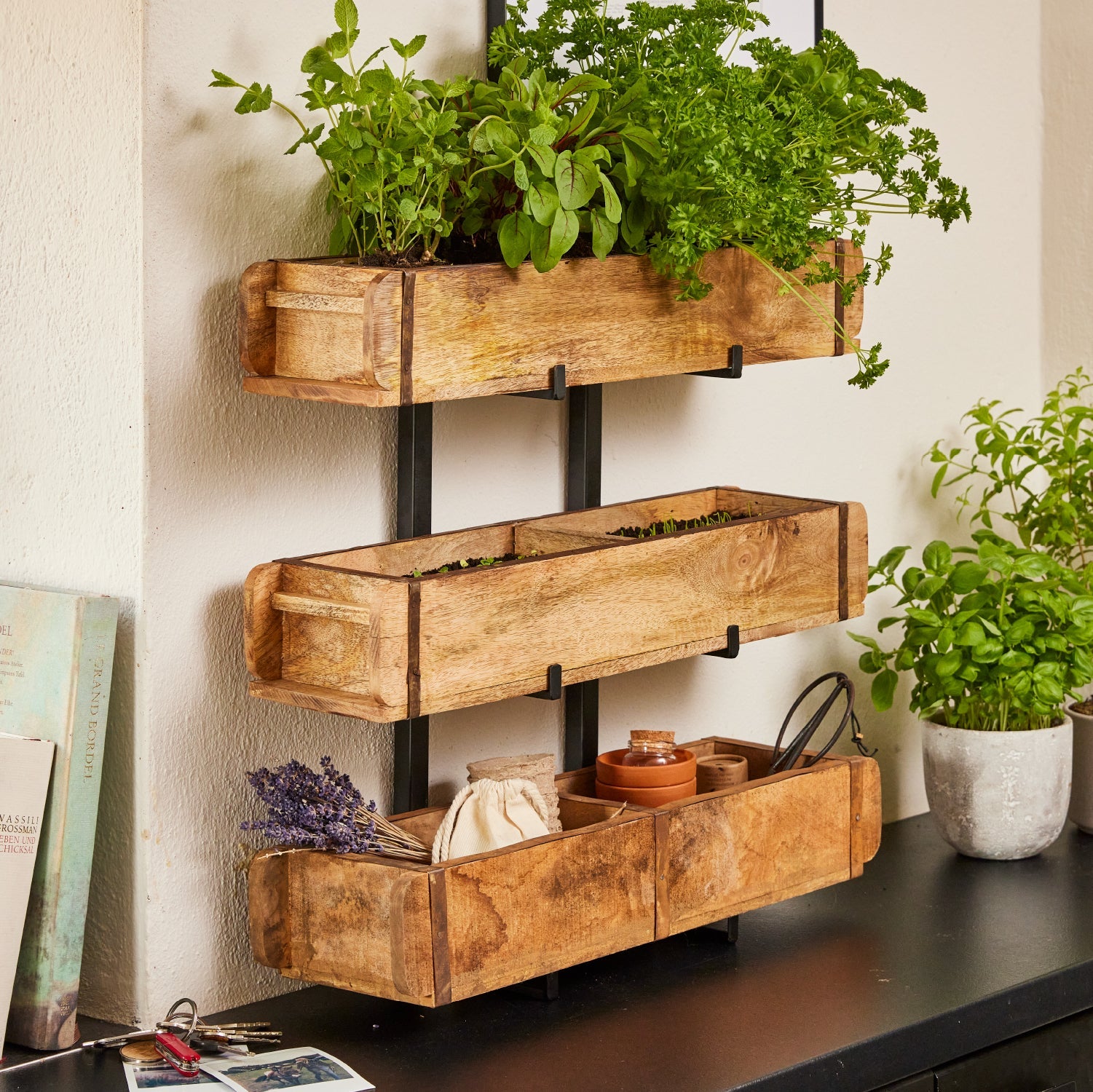 Set: 3 Ziegelformen (2 Fächer) mit Ständer