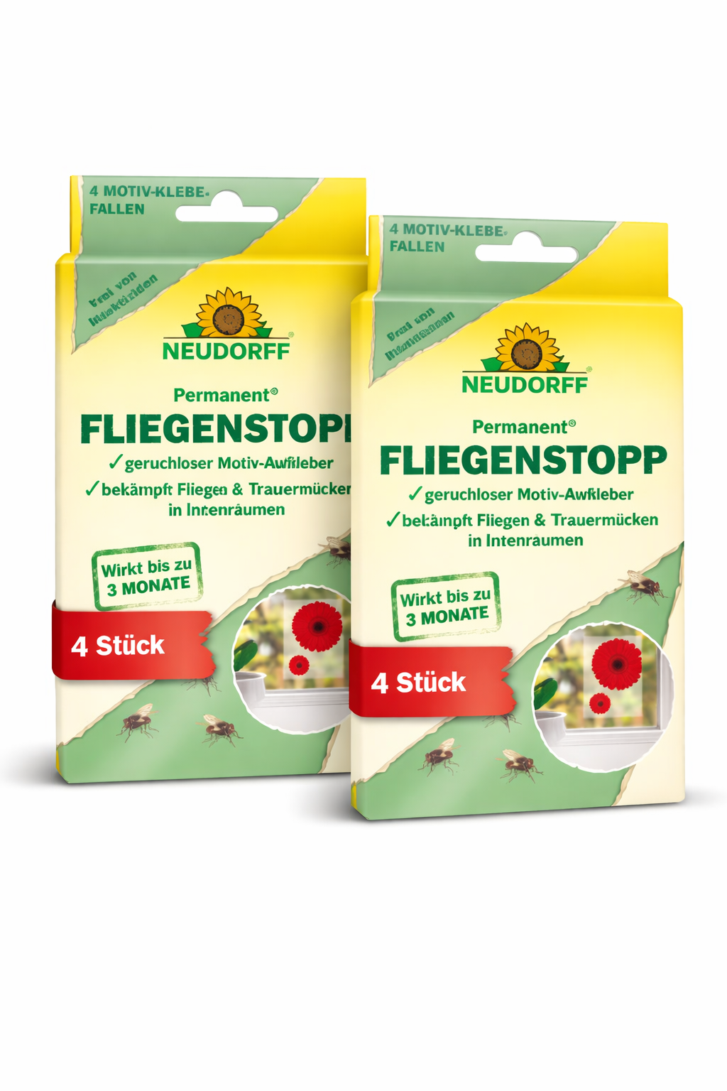 Neudorff Klebefalle Permanent Fliegenstopp mit Motiv  8 Stück