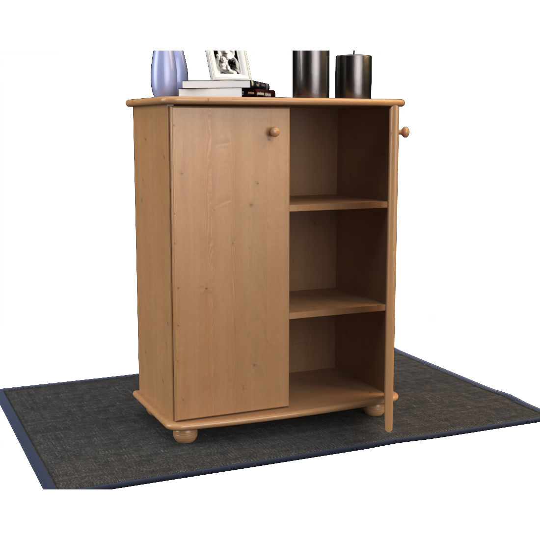 Anika Kommode 110er | Sideboard | Anrichte | 2-Türig mit Regalfächer | 100% Bio Kiefer Massivholz