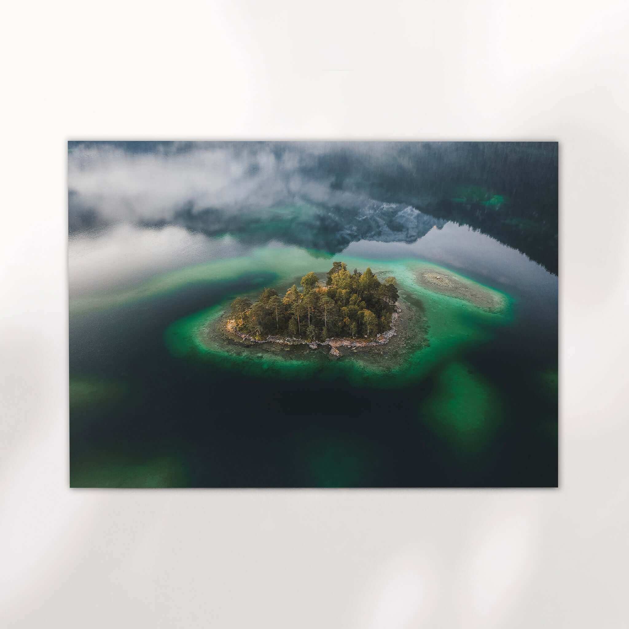 Eibsee Aerial Island Print – Bavarian Alps Landscape Photography Wall Art by Chamonix Prints